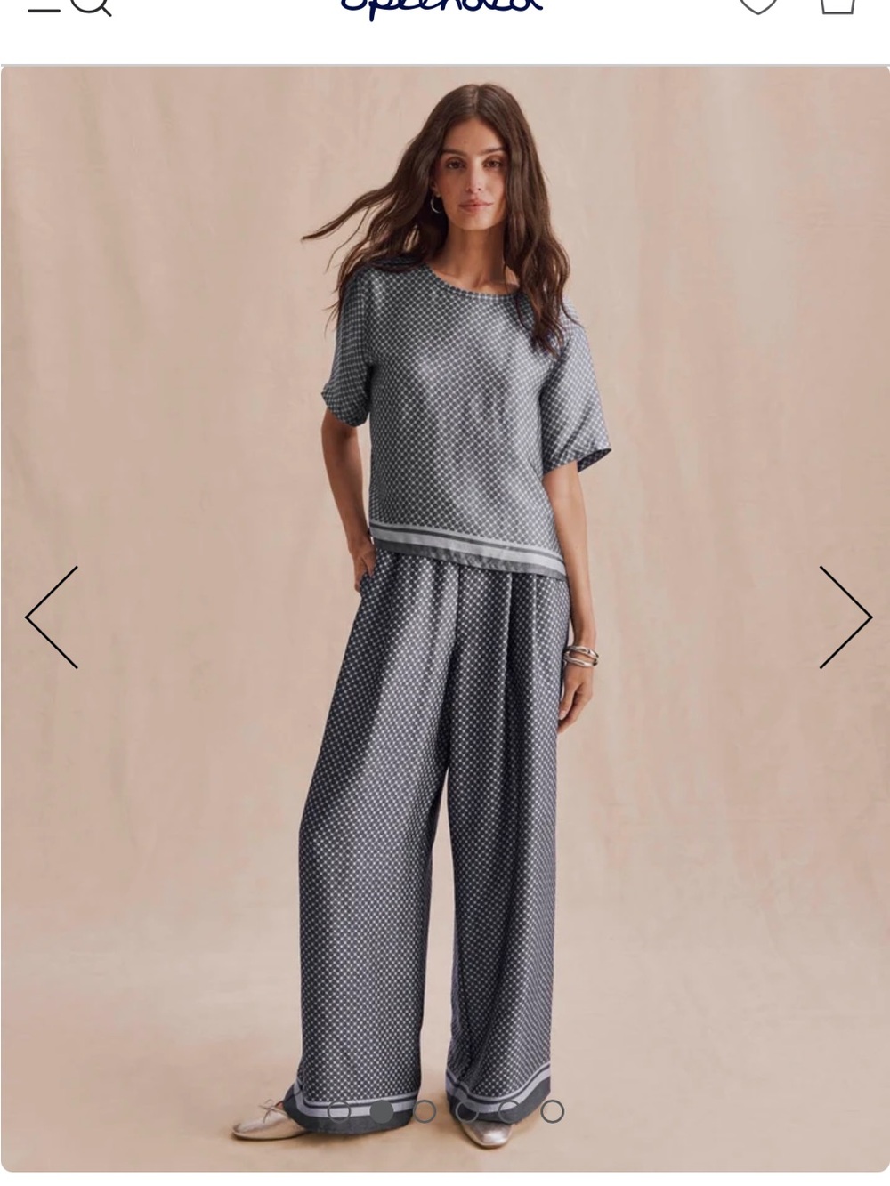 Splendid Valerie Blue Geometric Wide-Leg Pants xs